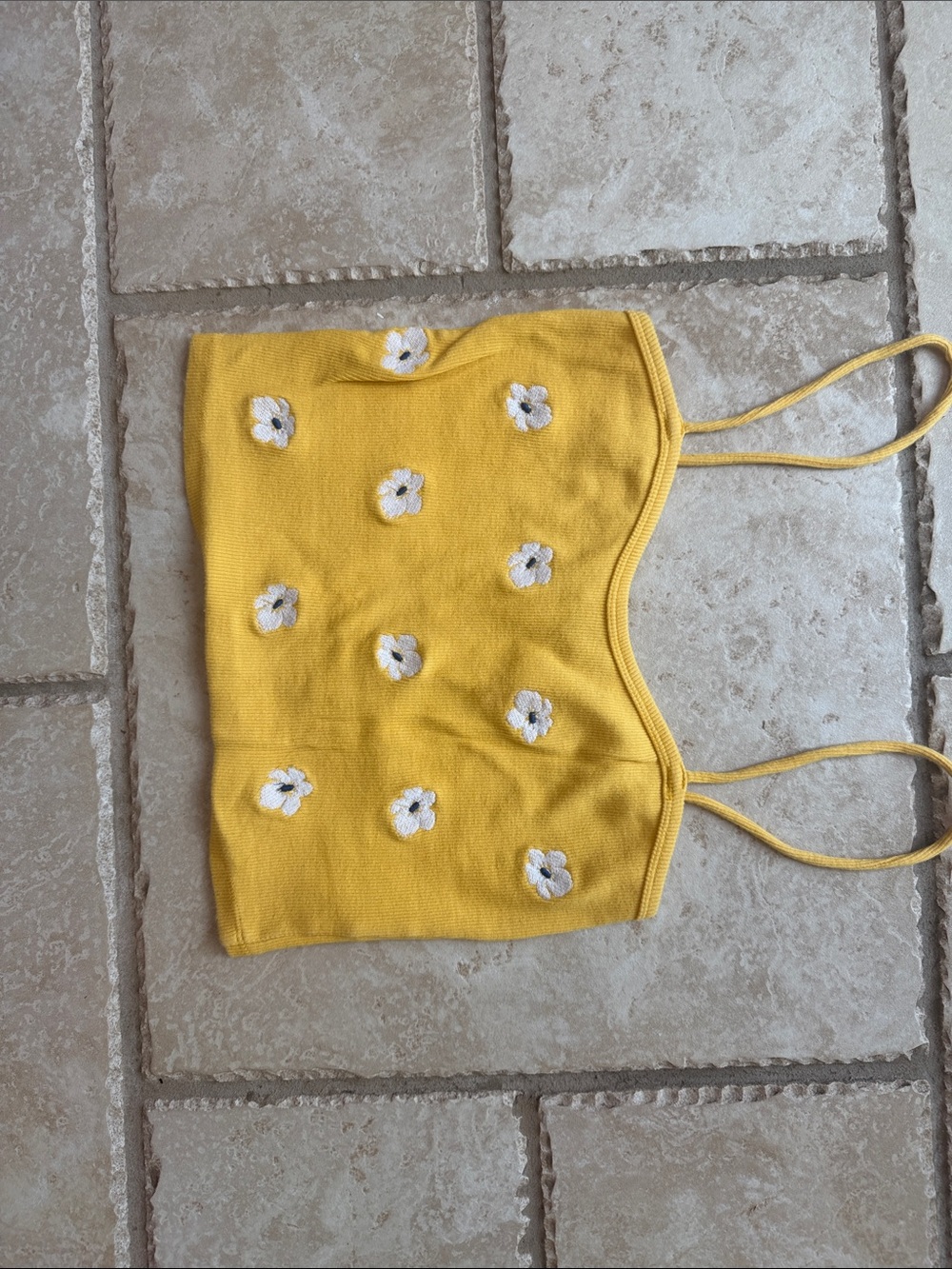 Yellow Daisy Knit Crop Top